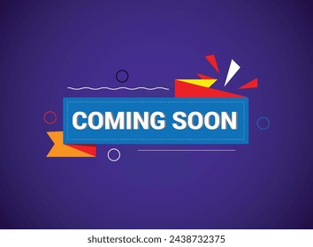 Coming soon banner template design, stay with us. banner design, vector illustration.