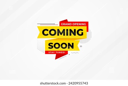 Coming soon banner template. vector illustration sale banner. grand opening banner with abstract background.