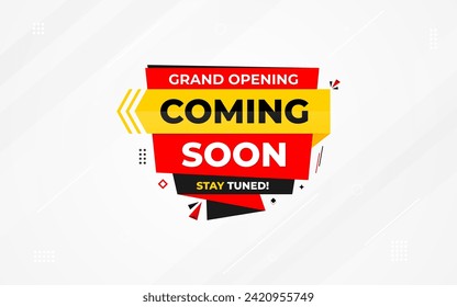 Coming soon banner template. vector illustration sale banner. grand opening banner with abstract background.