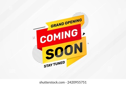 Coming soon banner template. vector illustration sale banner. grand opening banner with abstract background.