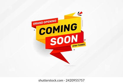 Coming soon banner template. vector illustration sale banner. grand opening banner with abstract background.