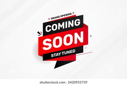 Coming soon banner template. vector illustration sale banner. grand opening banner with abstract background.