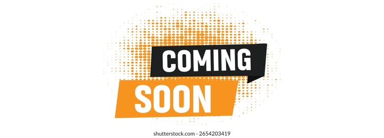 Próximamente Anuncio. Texto con la barra de carga aislada en el fondo negro. Próximamente Gráfico para Anuncio de Web, Landing Page, Social Media Ad
