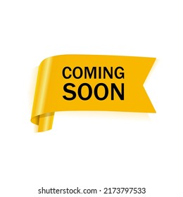 Coming soon banner vector. Promotion or announcement label for store, business, advertising, marketing. Flat design.
