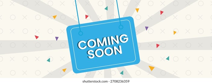 Próximamente Vector de Anuncio con degradado de moda, líneas y Colores de contraste brillante