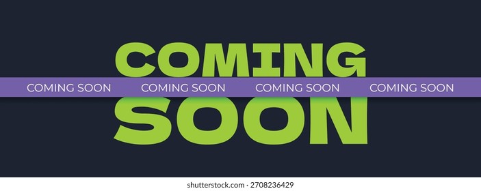 Coming Soon Banner Vector with Trendy Gradient, Lines, and Featuring Bright Contrast Colors