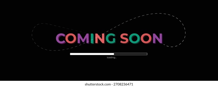 Coming Soon Banner Vector with Trendy Gradient, Lines, and Featuring Bright Contrast Colors