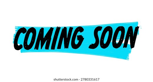 Coming Soon Blue Brush Stroke Announcement Banner For Product Launch And Marketing Promotion