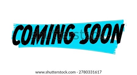 Coming Soon Blue Brush Stroke Announcement Banner For Product Launch And Marketing Promotion