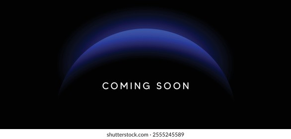 coming soon blue light coming from top on earth vector poster