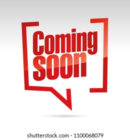Coming soon in brackets isolated sticker icon
