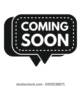 Próximamente burbuja de discurso icono Vector simple. Idea de venir post. Nuevo anuncio