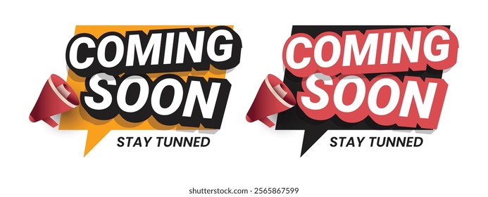 Coming soon bubble text illustration template design