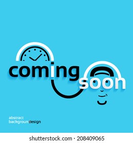 Coming soon, business concept, mystery abstract background design