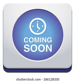 Coming soon button blue