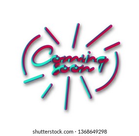 Coming soon Calligraphic 3d Pipe Style Text Vector illustration Design - Vector - Vector 