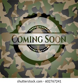 Coming Soon camouflage emblem