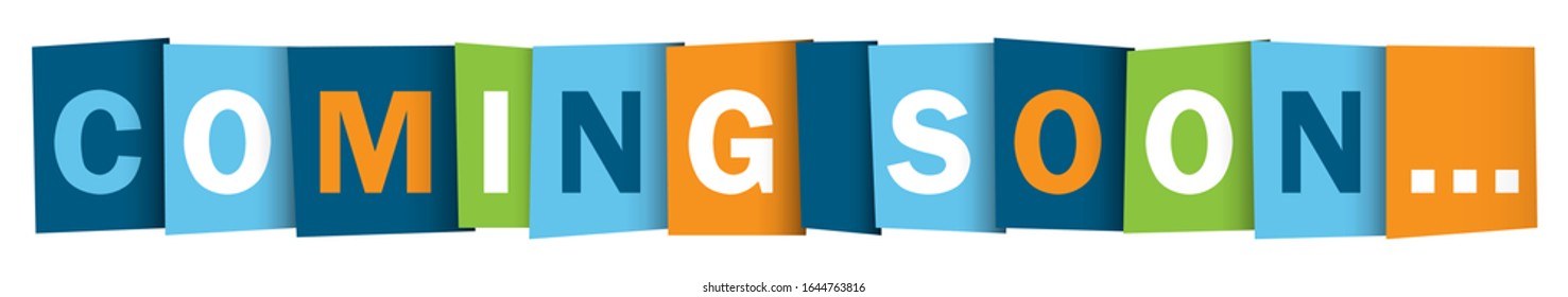 COMING SOON colorful vector typography banner