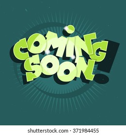 Coming Soon. Comic Lettering With Sparks. Vector Cover Illustration.