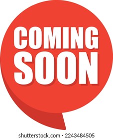Coming soon comic speech bubble in pop art style. Comic speech. Dialog window. Yellow banner for sale.
