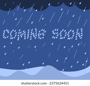 coming soon concept with raindrops