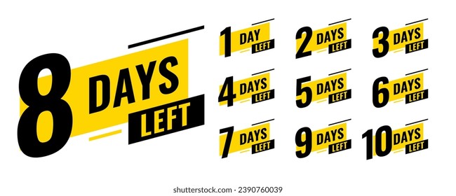 coming soon countdown template with day left tag vector