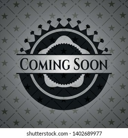 Coming Soon dark icon or emblem. Vector Illustration. Detailed.