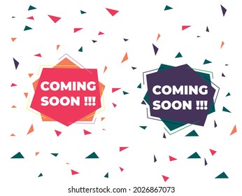 Coming soon design template, soon, announcement, advertise, stickers