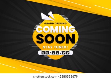 Coming soon design vector illustration on abstract background