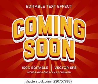 Coming soon editable text effect template