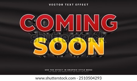 Coming soon editable text effect template vector design