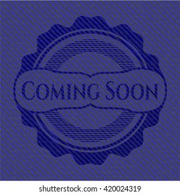 Coming Soon emblem with jean high quality background
