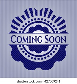 Coming Soon emblem with jean high quality background
