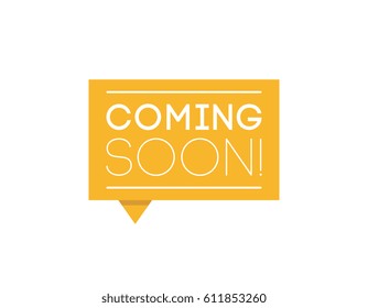 coming soon. flat paper speech bubble label design