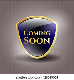 Coming Soon gold shiny emblem
