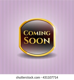 Coming Soon gold shiny emblem