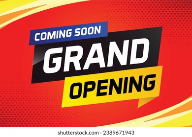 coming soon grand opening word concept vector illustration and 3d, web, mobile app, poster, banner, flyer, background, gift card, coupon, label, wallpaper