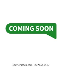 Coming Soon In Green Rounded Rectangle Shape For Launching Announcement
