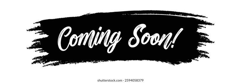 Coming soon grunge brush text banner