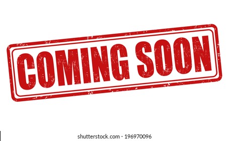 Coming soon grunge rubber stamp on white, vector illustration svg