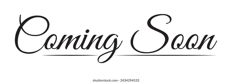 Coming soon hand brush lettering, black text isolated on white background. Vector typography illustration. Coming Soon.