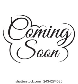 Coming soon hand brush lettering, black text isolated on white background. Vector typography illustration. Coming Soon.