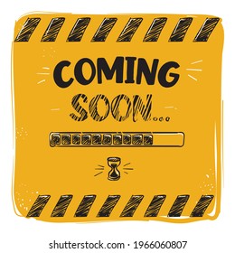 Próximamente - cartel dibujado a mano, cartel publicitario 