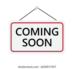Coming soon hanging sign illustration