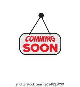 Coming Soon Hanging Tag sign, Advertising sticker on transparent background