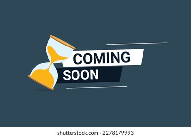 Coming soon with hourglass timer Vector Element