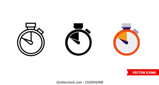 Coming soon icon of 3 types: color, black and white, outline. Isolated vector sign symbol.