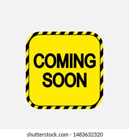 Coming Soon Icon Banner - Vector, Text Sign & Symbol Illustration.