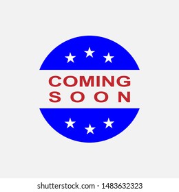 Coming Soon Icon Banner - Vector, Text Sign & Symbol Illustration.