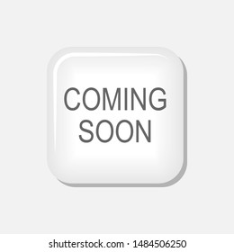 Coming Soon Icon Banner - Vector, Text Sign & Symbol Illustration.